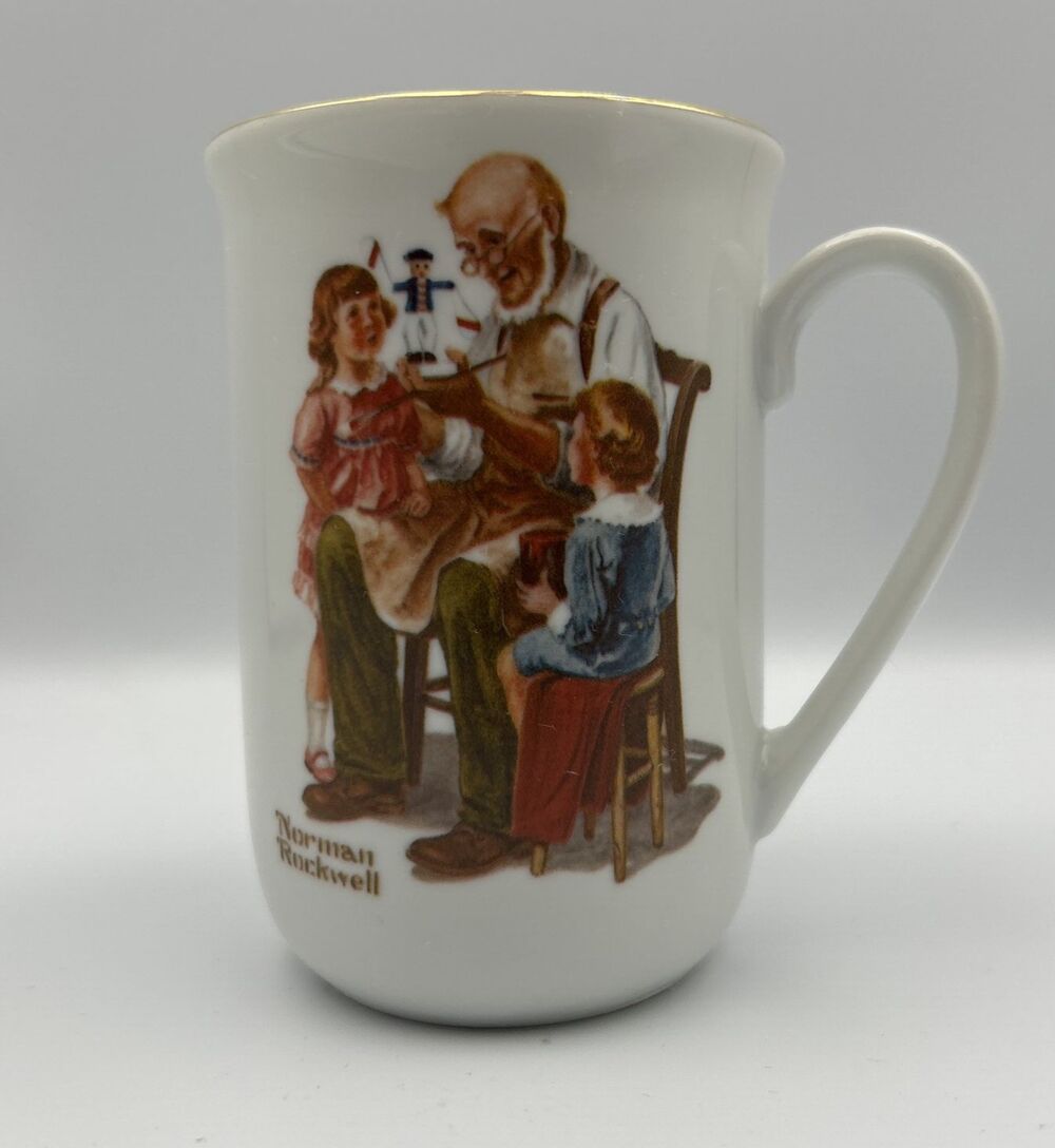 Norman Rockwell Museum Porcelain Coffee Mug/Cup The Toymaker -Vintage - EUC
